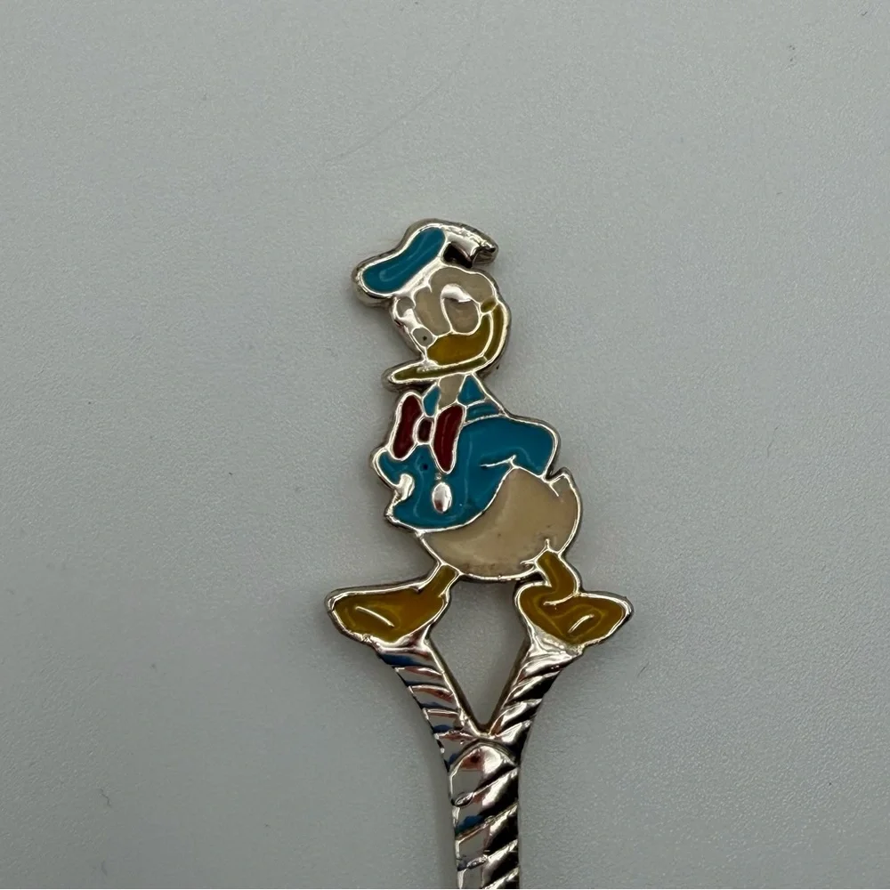 Vintage Walt Disney‎ Productions Donald Duck Ceramic Mug & Enamel Spoon Set